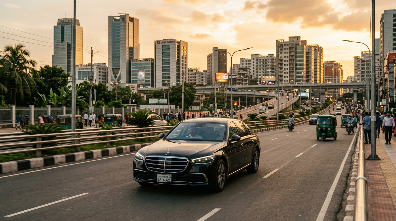 Zanqeli premium car on Dhaka streets Bangladesh